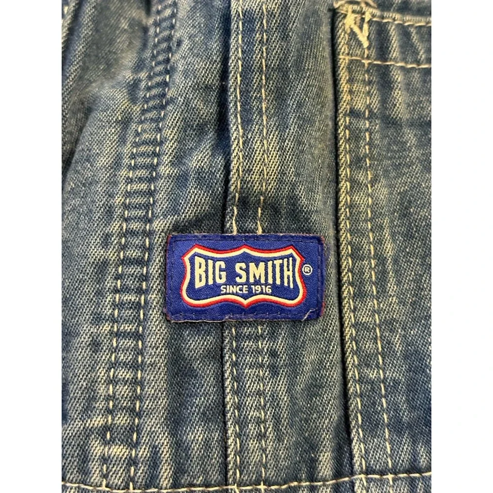 Big Smith Men's 3XL Blue Denim Carpenter Bib Overalls 46x28 Vintage P333378